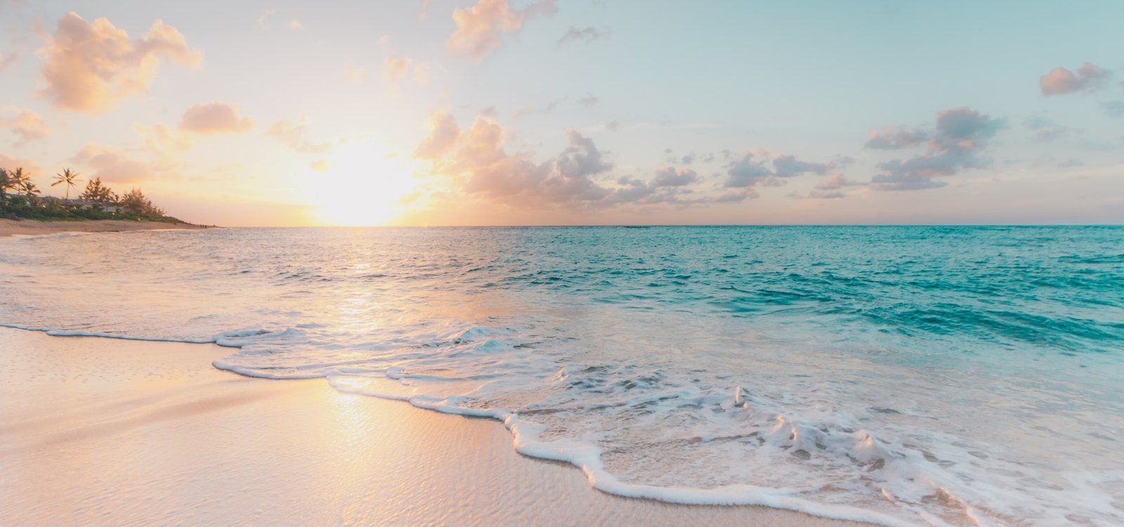 Turquoise Zanzibar beach at golden hour
